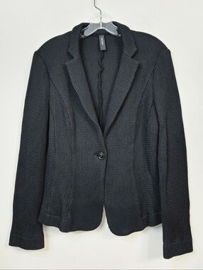 Marc Cain Black Cotton Blend Knit Blazer, Size N5/10 ~ EUC